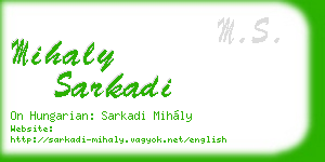 mihaly sarkadi business card