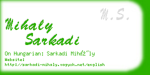 mihaly sarkadi business card